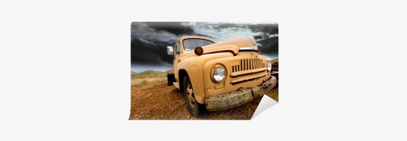 Wide Angle Shot Of Old Rustic Truck Wall Mural • Pixers® - Truck, transparent png