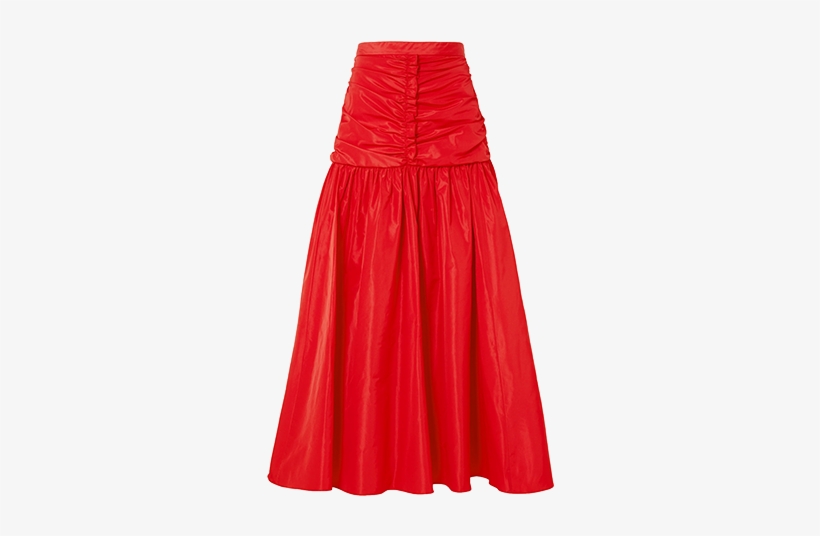 Ruched Taffeta Maxi Skirt - A-line, transparent png