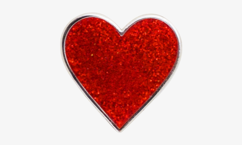 Heart Emoji Pin - Heart Emoji Red Glitter, transparent png