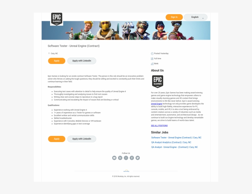 Epic Games Is Looking For - North Carolina, transparent png