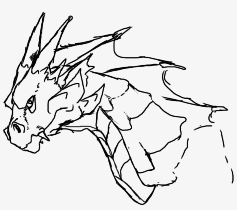 Dragon Face- Lineart By Loftwing On Clipart Library - Dragon Face Line, transparent png