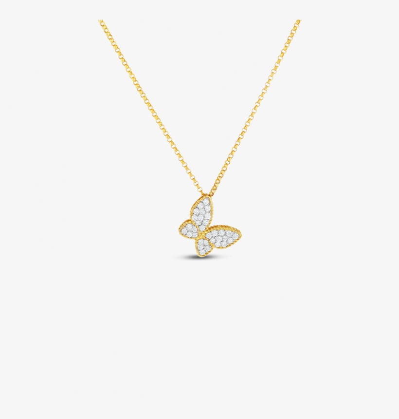 Roberto Coin 18kt Gold Butterfly Pendant With Diamonds - Locket, transparent png