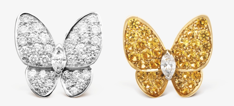 Van Cleef Butterfly Earrings, transparent png