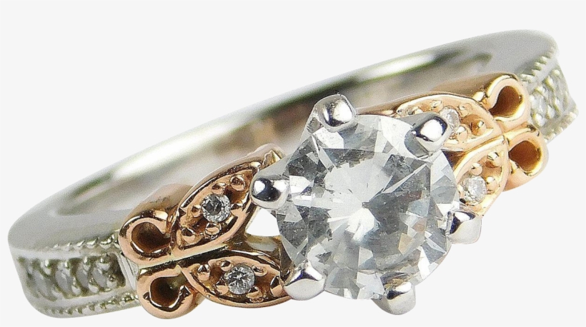 Gia Custom 14k White And Rose Gold Butterfly - Pre-engagement Ring, transparent png