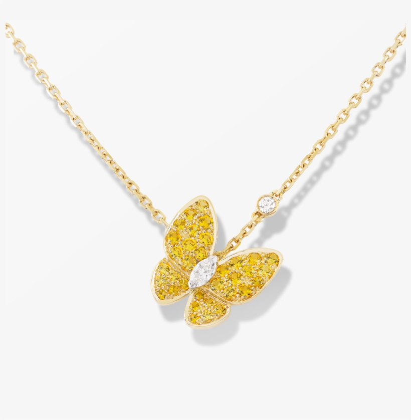 Outlet Butterfly Van Cleef & Arpels Yellow Gold Pendant - Van Cleef And Arpels Gold Butterfly Necklace, transparent png