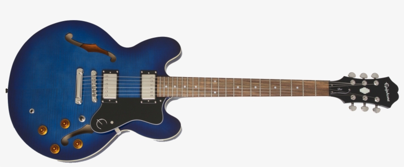 Epiphone 2018 Dot Deluxe Blue Burst Edtdbbnh - Epiphone Dot Deluxe Blue Burst, transparent png