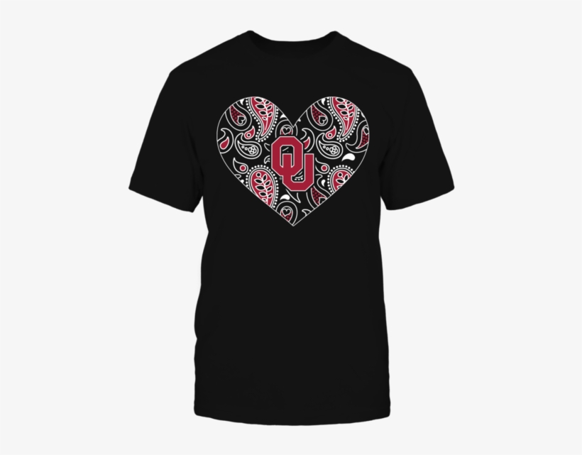 Paisley Pattern Heart Oklahoma Sooners Shirt - Fan Expo 2018 T Shirt, transparent png