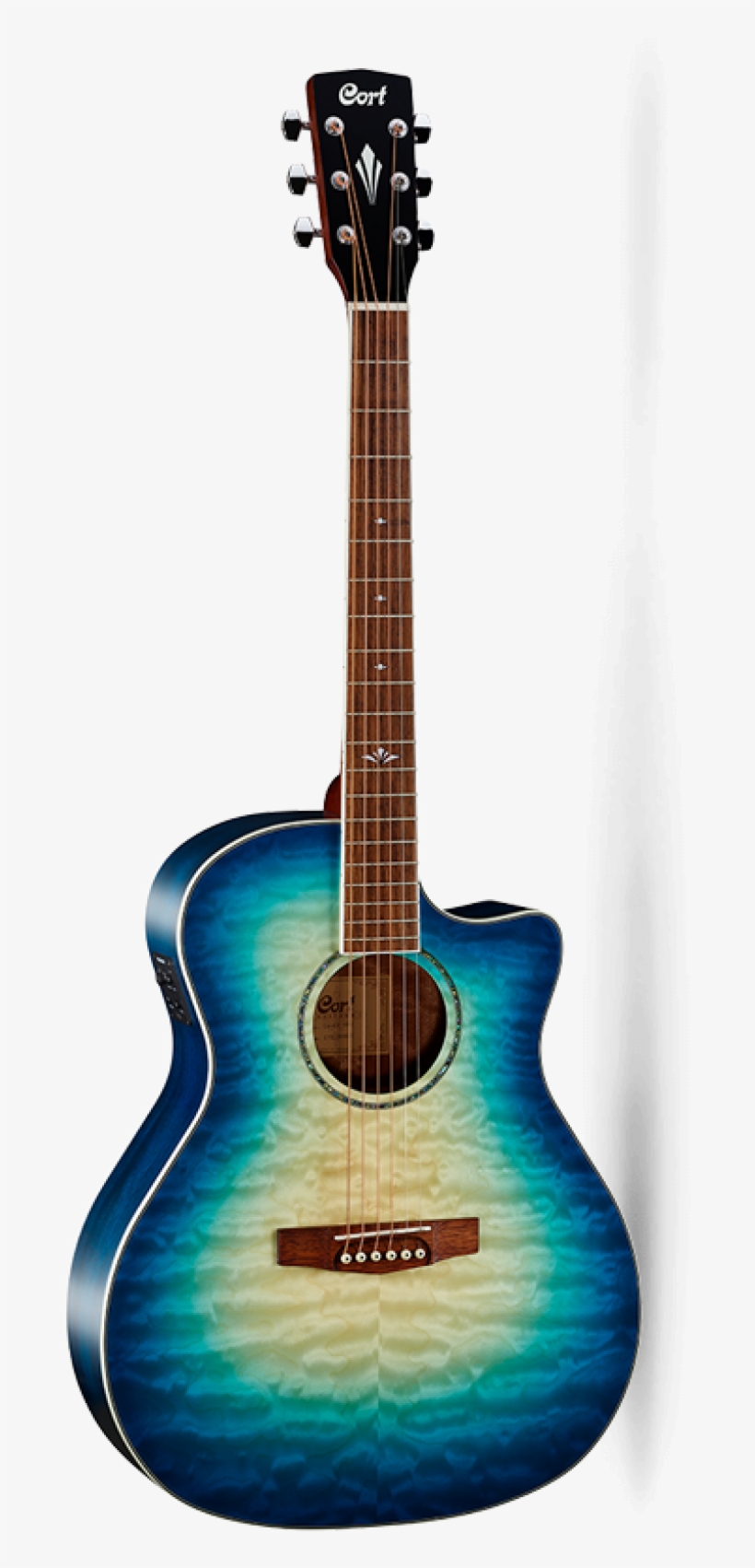Cort Ga Grand Regal Acoustic / Electric Guitar In Coral - Cort Ga Qf Cbb, transparent png