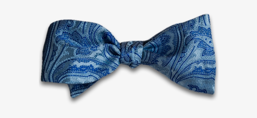 Baby Blue Silk Self Tie Bow Tie With Blue Paisley Pattern - Bow Tie, transparent png