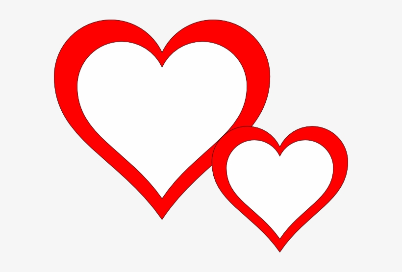 Heart Clipart Black And White - Two Hearts Clipart Black And White, transparent png