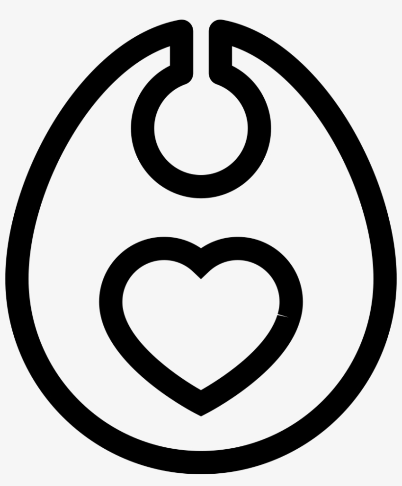 Baby Bib With Heart Outline Comments - Silueta De Babero De Bebe, transparent png