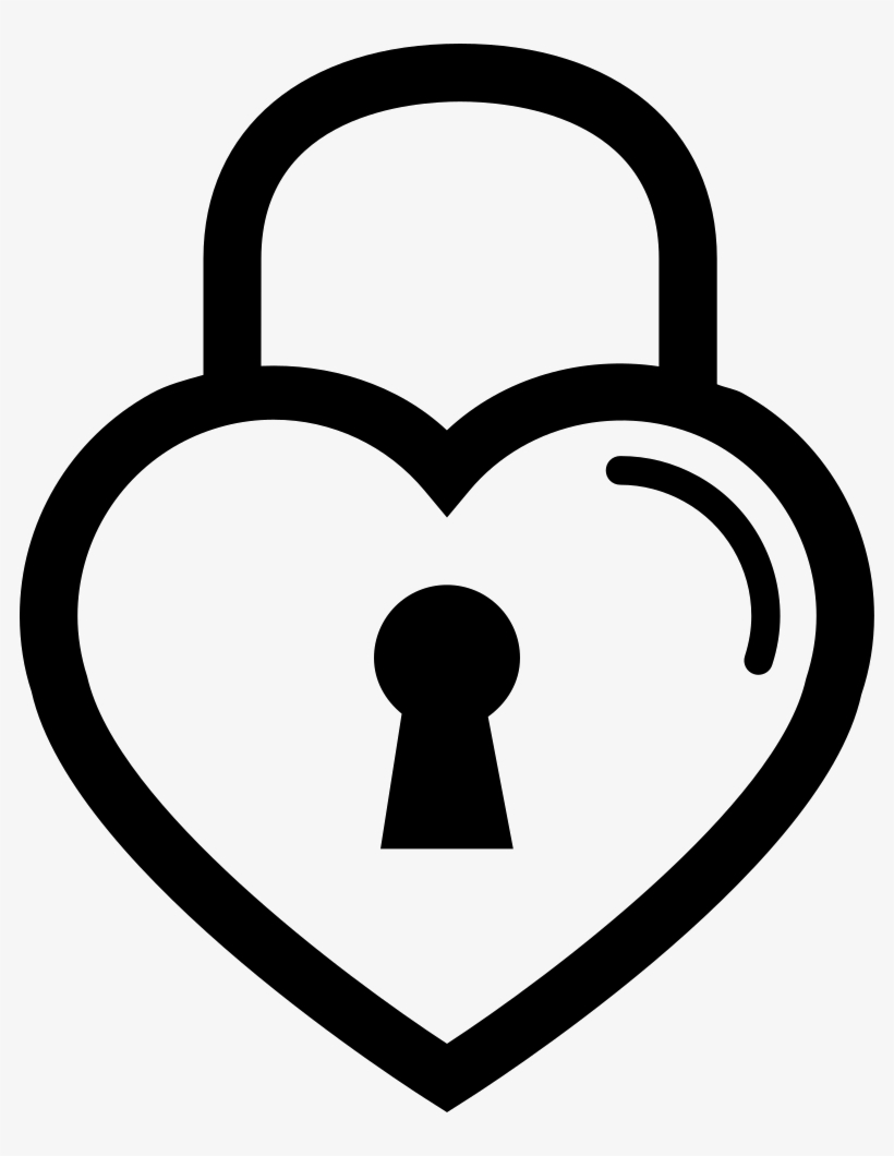 Heart Shaped Lock Outline - Candado En Forma De Corazon, transparent png