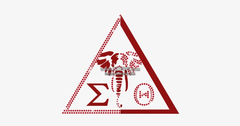 Custom Red Triangle Symbol Iron-on Rhinestone Transfer - Sign, transparent png
