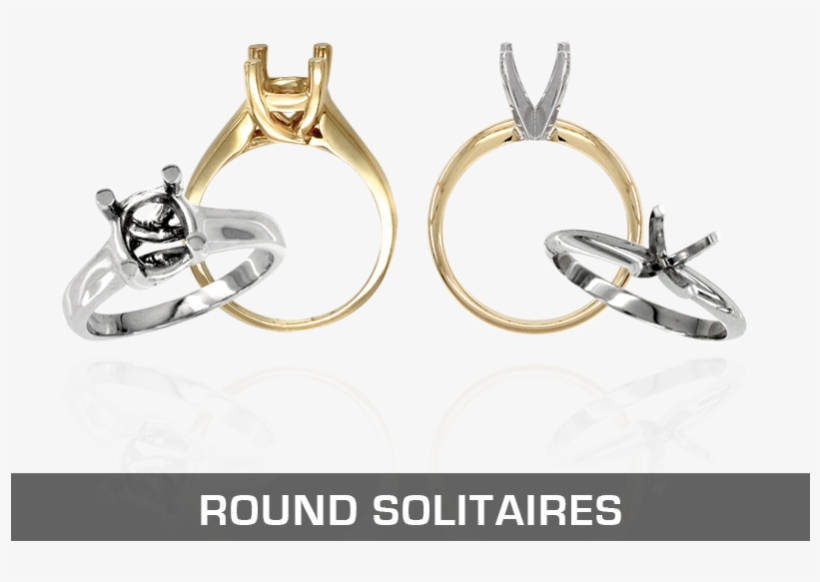 Ross Metals Mountings Round Solitaires 14k Yellow White - Earrings, transparent png