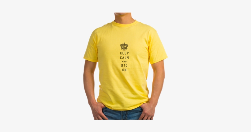 "keep Calm And Btc On" Libertarian Bitcoin Merchandise, - Blue Basketball Sneaker Yellow T-shirt, transparent png