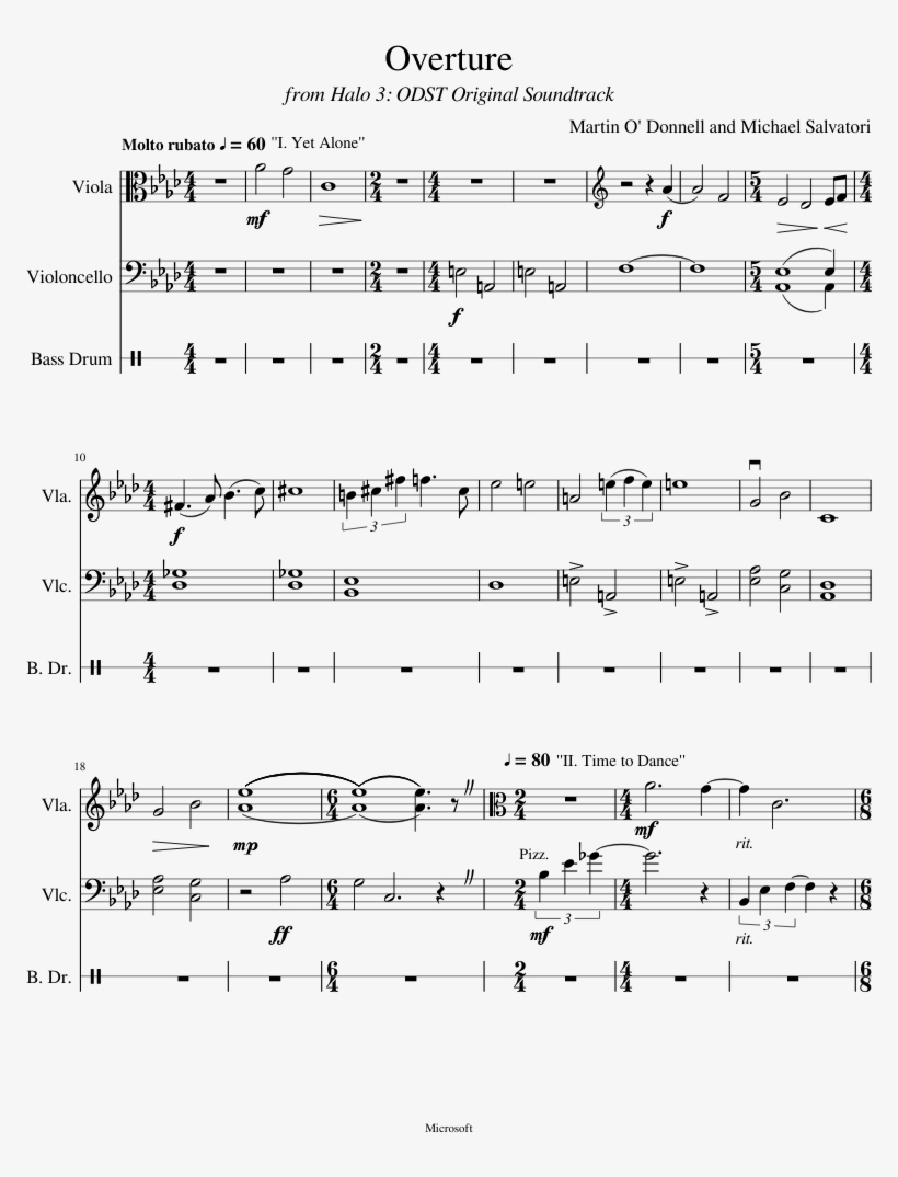 Overture Sheet Music Composed By Martin O' Donnell - Sheet Music, transparent png