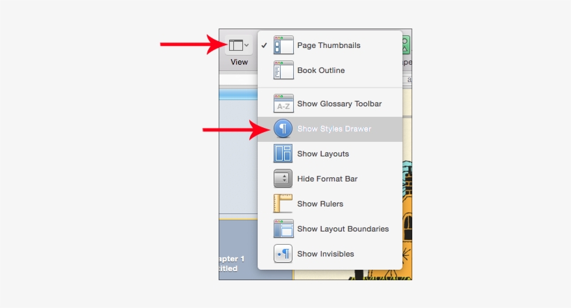 Show Styles Drawer - Ibooks Author, transparent png