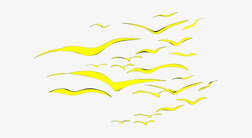 How To Set Use Bird Flock Yellow Svg Vector, transparent png