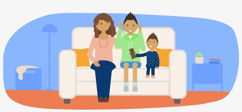 Mother And Younger Sibling Comforting A Sad Teenager - Mother, transparent png