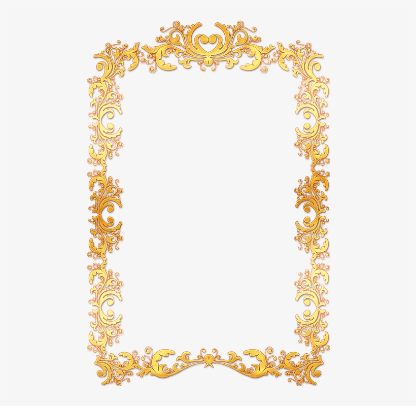 Frame, Ornate, Gold, Vintage, Portrait, Picture, Empty - Gold Vintage Frame Border Png, transparent png