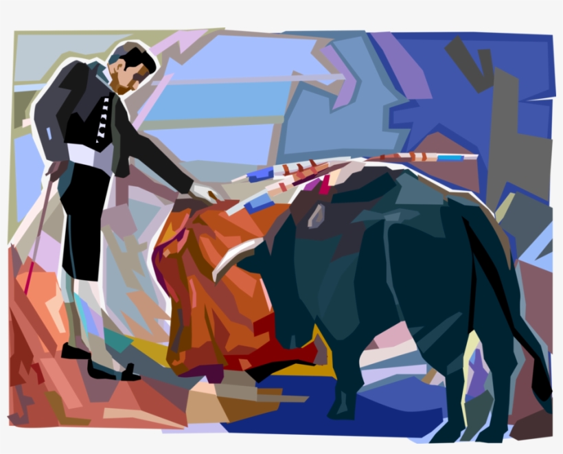 Vector Illustration Of Spanish Matador Toreador Bullfighter - Bullfighter, transparent png