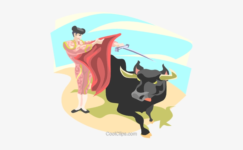 Bullfighting Royalty Free Vector Clip Art Illustration - Bullfighting Clipart Clear Background, transparent png