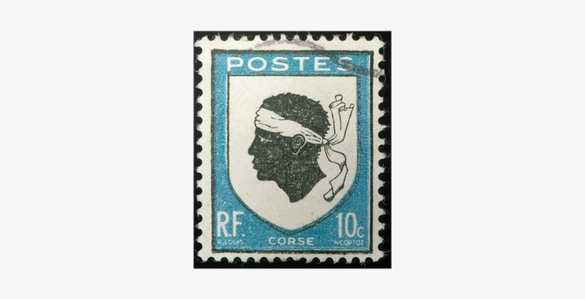 Vintage Postage Stamp With Corsica National Emblem - Corsica Stamp, transparent png