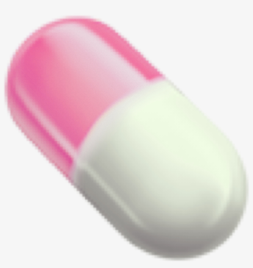 Pink And Whit Pill Emoji💊 Freetouse Freetoedit - Pill, transparent png