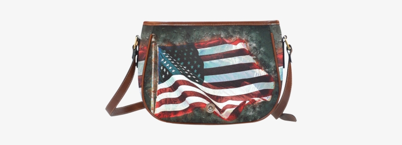 A Abstract Waving Usa Flag Saddle Bag/small Full Customization - Handbag, transparent png