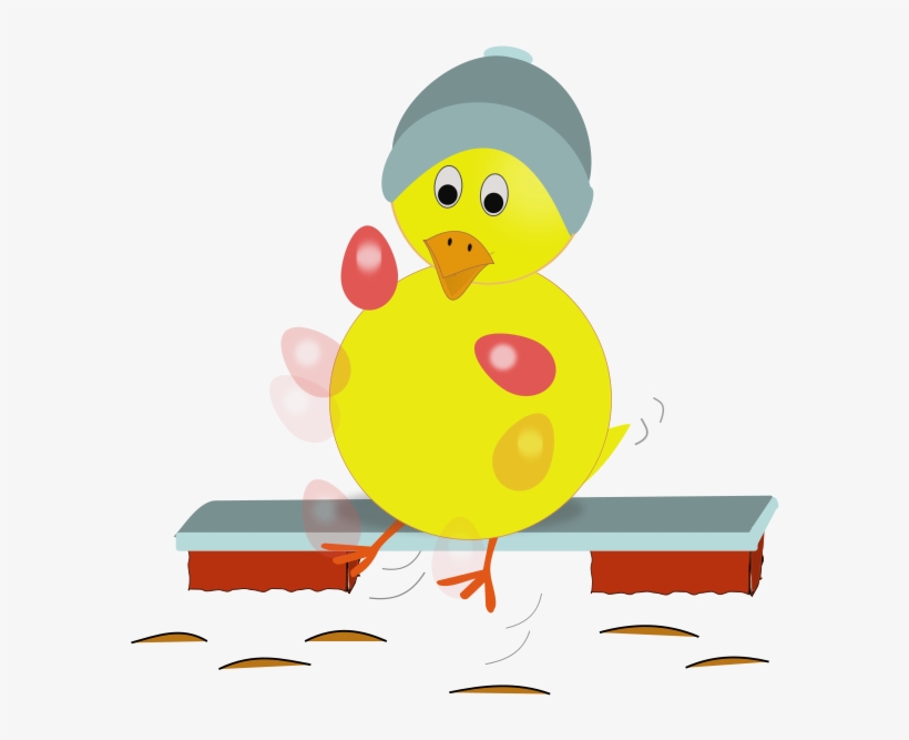 Easter Chick Kicking Eggs Clipart Png - Easter, transparent png
