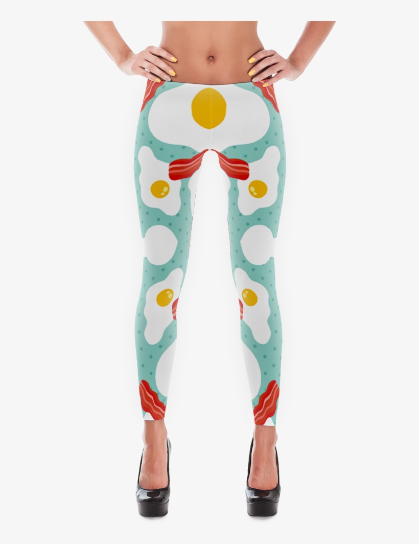 Bacon & Leggs Pattern Print Leggings - Women's Leggings - Back To Prep - Xs, transparent png