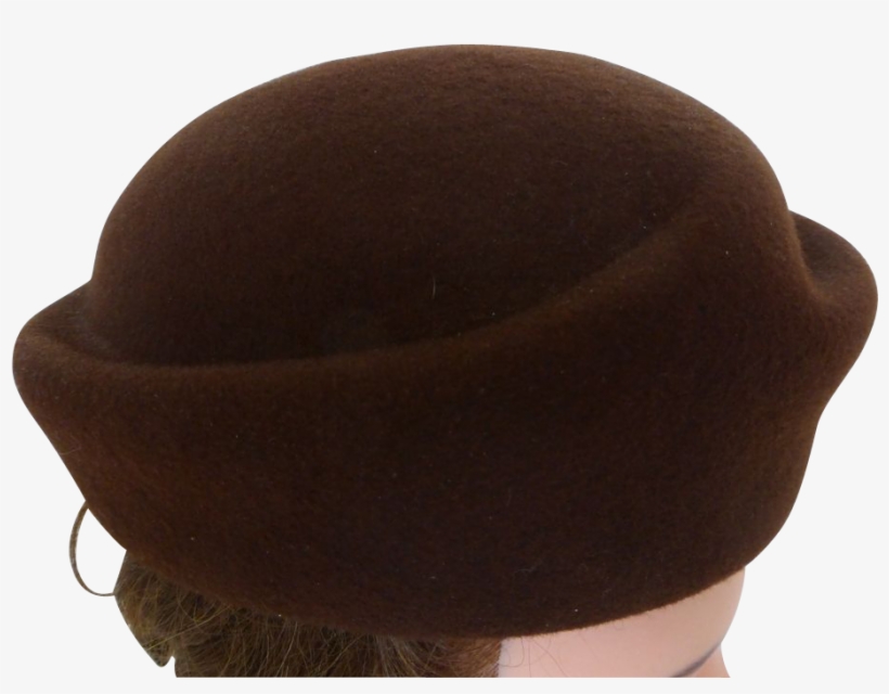 Vintage French Coustilleres Stylized Bowler Felt Hat - Liver, transparent png