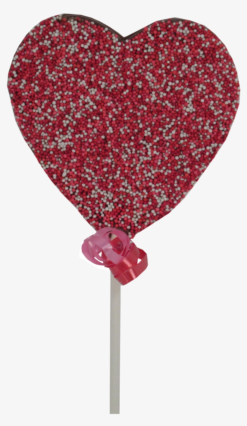 Valentine Large Heart Sucker With Non-pareils - Candy, transparent png