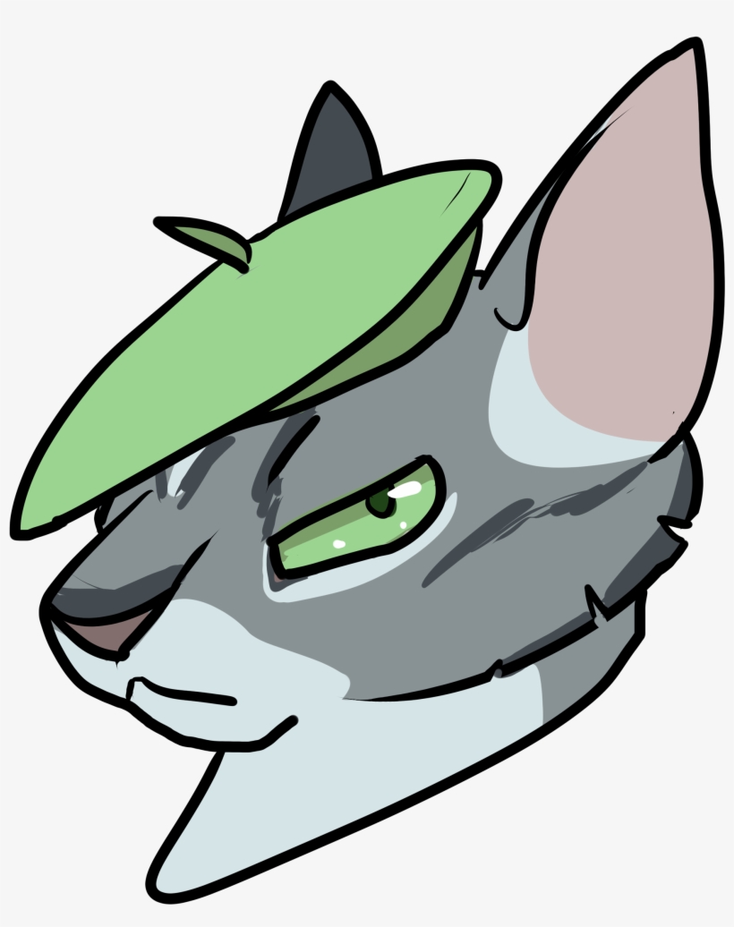 Beret Cat By Anarchie - Cartoon, transparent png