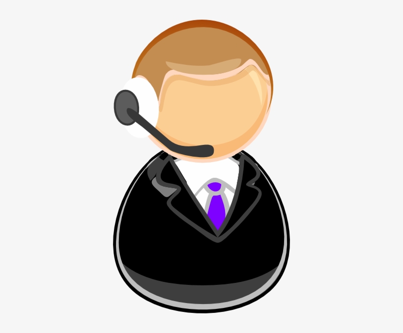 How To Set Use Man In Suit Clipart - Customer Service Clip Art, transparent png