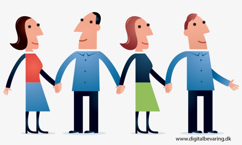 Illustration Of Four People Holding Hands, transparent png