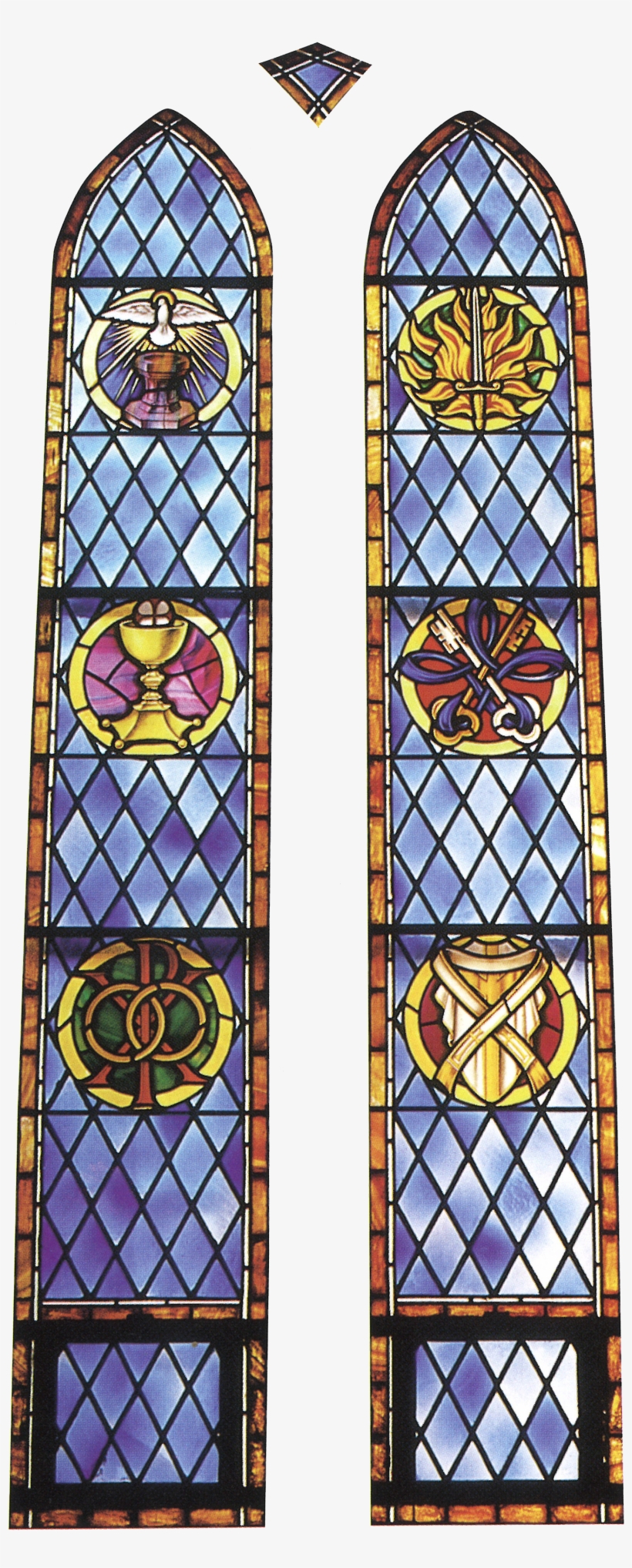 A Descending Dove Over The Baptismal Font Symbolizes - Stained Glass, transparent png