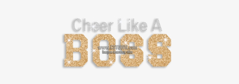 Bling Cheer Like A Boss Rhinestone Glitter Hotfix Transfer - Bling-bling, transparent png