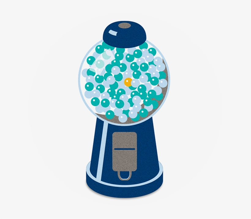 Gumball Machine Showing A Single Orange Gumball Among - Gumball Machine, transparent png