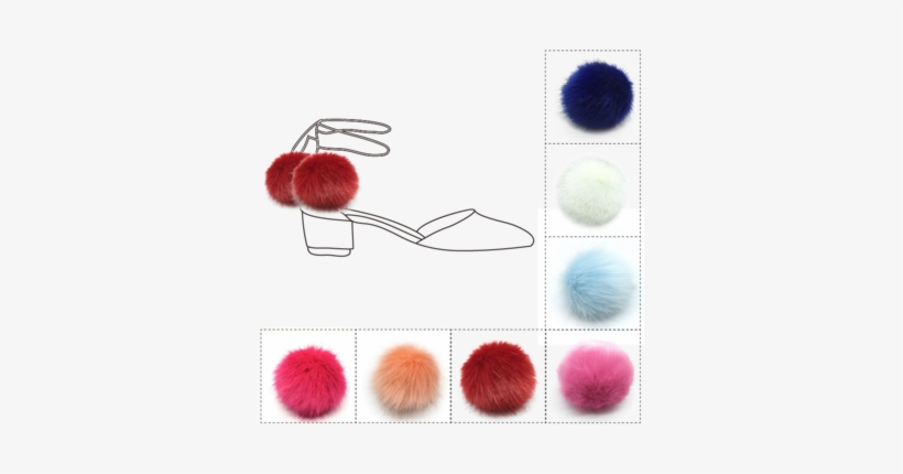 Snap On Fake Fur Pom Poms Shoe Clips For Sandals - Sketch, transparent png
