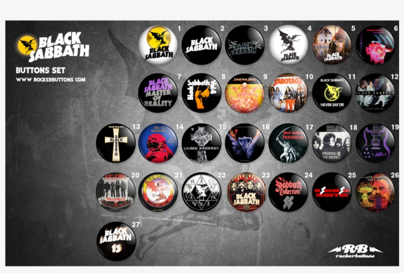 Black Sabbath Black Sabbath Button Collection - Collection Sheets Black Sabbath / / Black Sabbath Buttons, transparent png