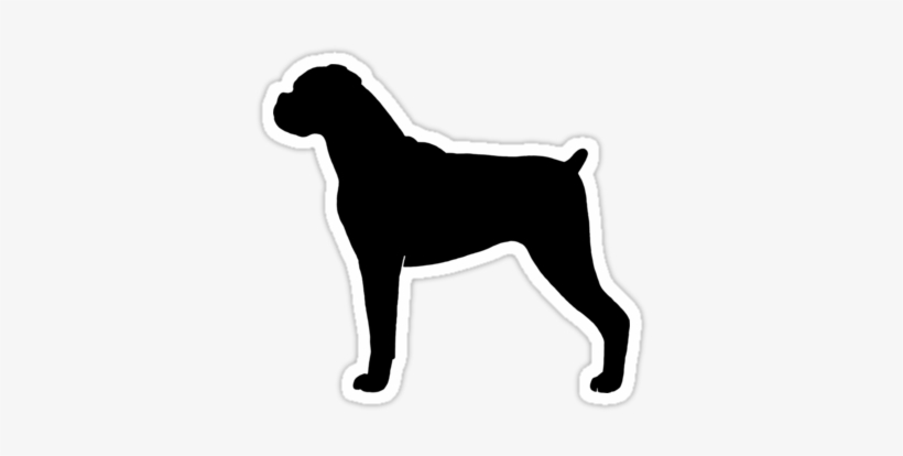 "boxer Dog Silhouette " Stickers By Jenn Inashvili - Boxer Dog Pillow Case, transparent png