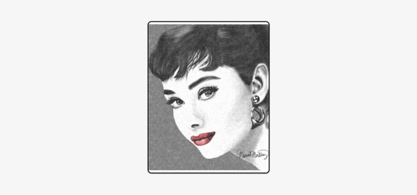 Audrey Hepburn Red Lips Blanket - Audrey Hepburn Poster, transparent png