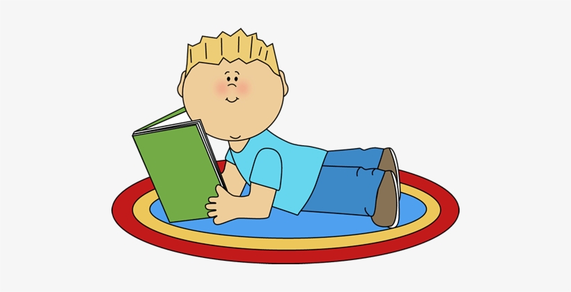 Cute Kids Reading Clipart - Boy Reading Clipart, transparent png