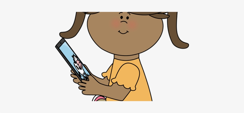 Svg Freeuse Library Clipart Kids Reading - Ipad Station Clip Art, transparent png