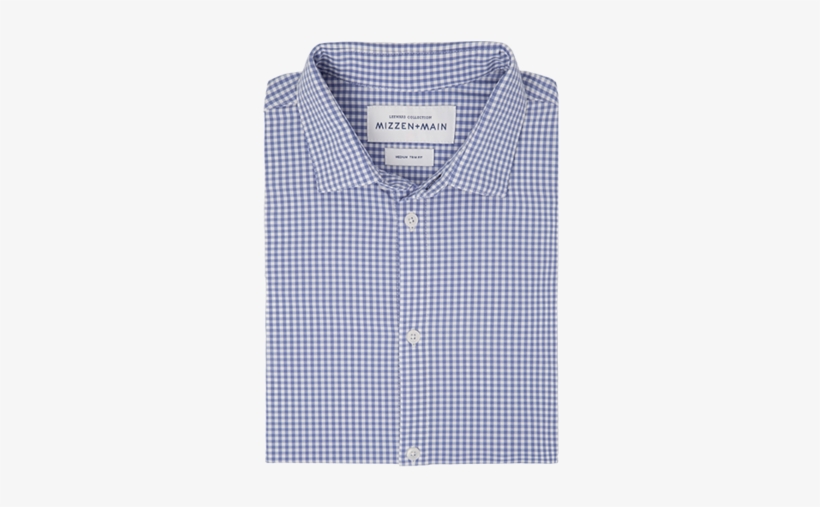 "allen" Blue White Gingham - Shirt, transparent png