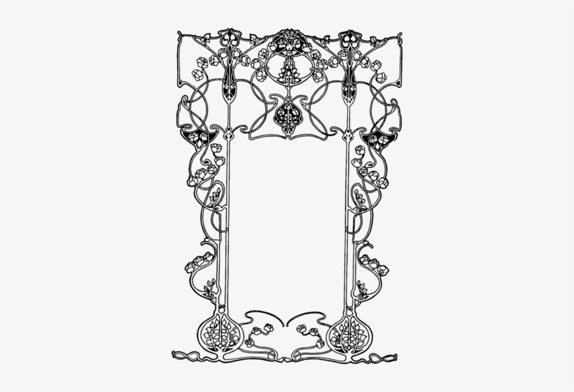Art Nouveau Bookplate - Art Nouveau Border, transparent png