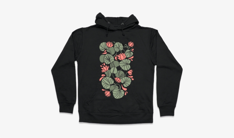 Art Nouveau Water Lilies Hooded Sweatshirt - Read Books And Be Happy Hoodie: Funny Hoodie From Lookhuman., transparent png