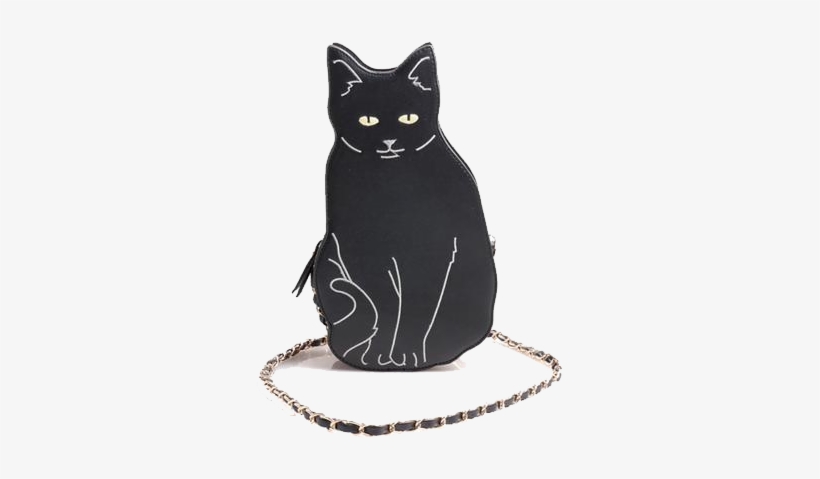 Black Cat Novelty Crossbody Chain Bag - Attitude Clothing Black Cat Shoulder Bag, transparent png