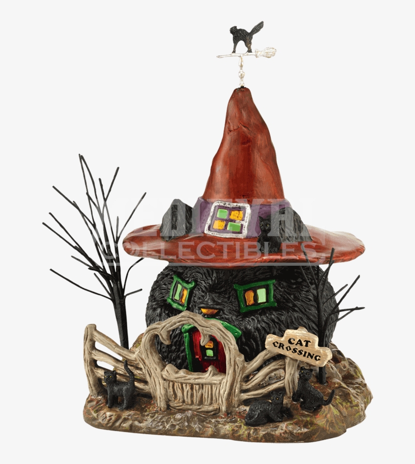 Black Cat Shack - Department 56 Original Snow Village Halloween Black, transparent png